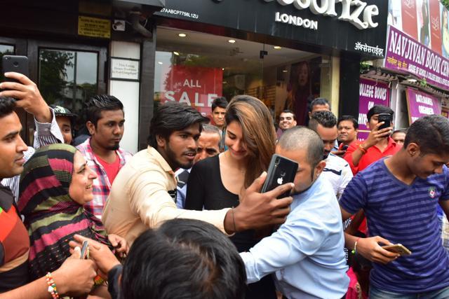 Disha Patani seemed a bit amused with all the fuss around her.