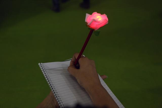 This pen glows when you write. So stop thinking, and start writing. Price: 
₹50; Stall: H7B-2A. (PHOTO: AMAL KS/HT)