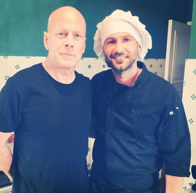 Chef Francesco Francavilla with Bruce Willis