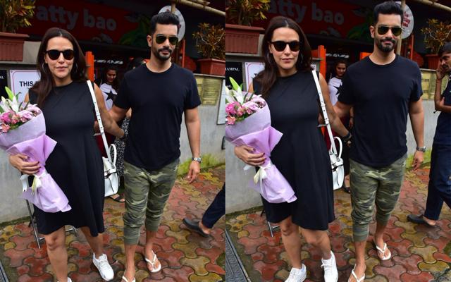 Neha Dhupia and Angad Bedi took her birthday celebrations to Mumbai. (Viral Bhayani) Neha Dhupia and Angad Bedi took her birthday celebrations to Mumbai. (Viral Bhayani)