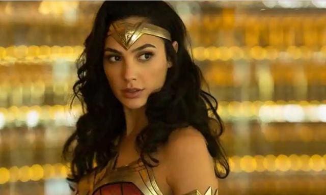 Gal Gadot’s look in Wonder Woman 1984.