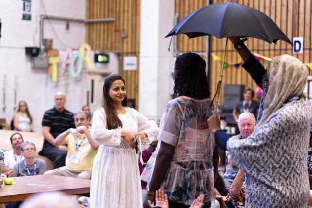 Ayesha Dharker (in white) during her rehearsals for Pericles at the National Theatre, London. Ayesha Dharker (in white) during her rehearsals for Pericles at the National Theatre, London.