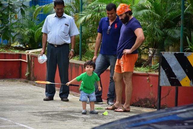 Taimur Ali Khan tried his hand at badminton some time back too.