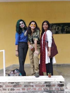 Fuchchas dressed up as Joker, Chulbuli Pandey and Piku for their fresher party. Fuchchas dressed up as Joker, Chulbuli Pandey and Piku for their fresher party.