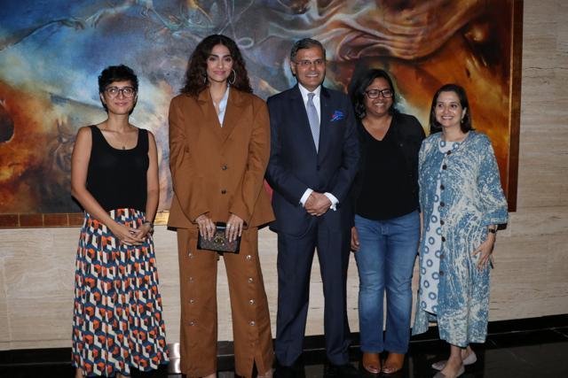Sonam Kapoor, Kiran Rao and Anupama Chopra at the welcome dinner of the 3rd edition of Jio MAMI in Mumbai.