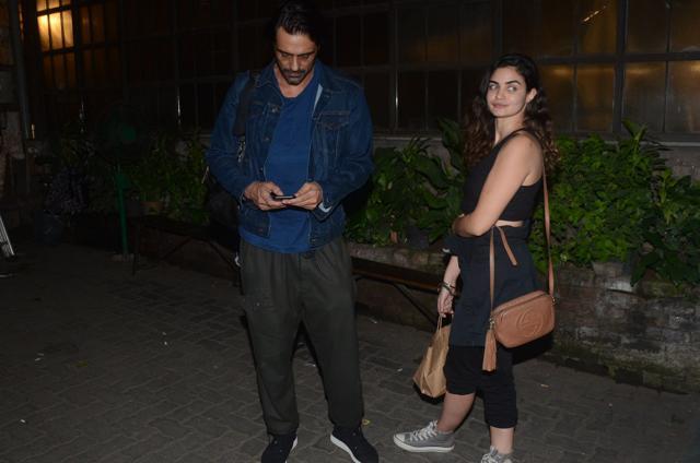 Arjun Rampal snapped with friend Gabriella Demetriades at Pali Bhuvan.