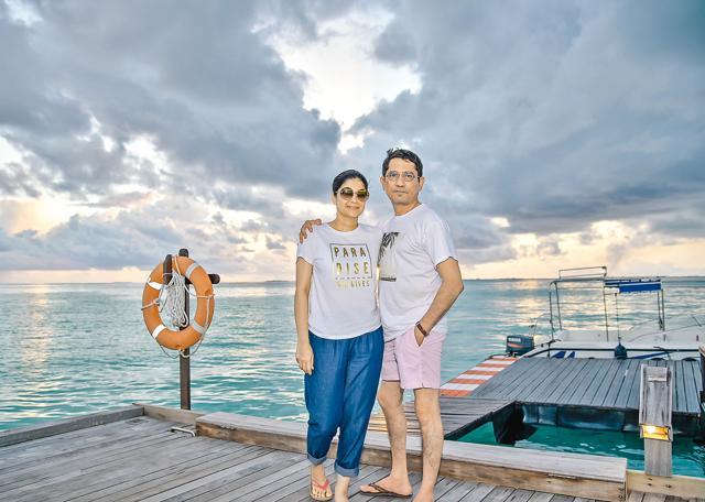 Swapan Seth and his wife Sreya enjoy the island life (Swapan Seth) Swapan Seth and his wife Sreya enjoy the island life (Swapan Seth)