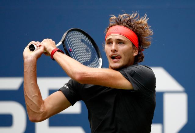 Alexander Zverev of Germany returns the ball during the men's singles third round match against Philipp Kohlschreiber of Germany. (AFP) Alexander Zverev of Germany returns the ball during the men's singles third round match against Philipp Kohlschreiber of Germany. (AFP)