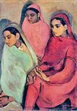 ‘Group of three girls’ was the first painting Amrita Sher-Gil made in India after her return from Europe in 1934. (HT File ) ‘Group of three girls’ was the first painting Amrita Sher-Gil made in India after her return from Europe in 1934. (HT File )