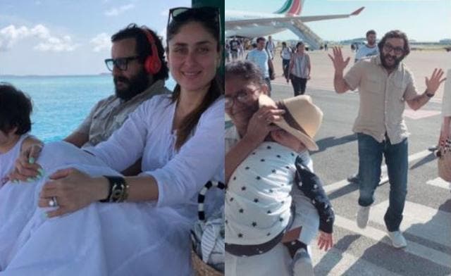 Saif Ali Khan during his Maldives vacation with wife Kareena Kapoor and son Taimur.