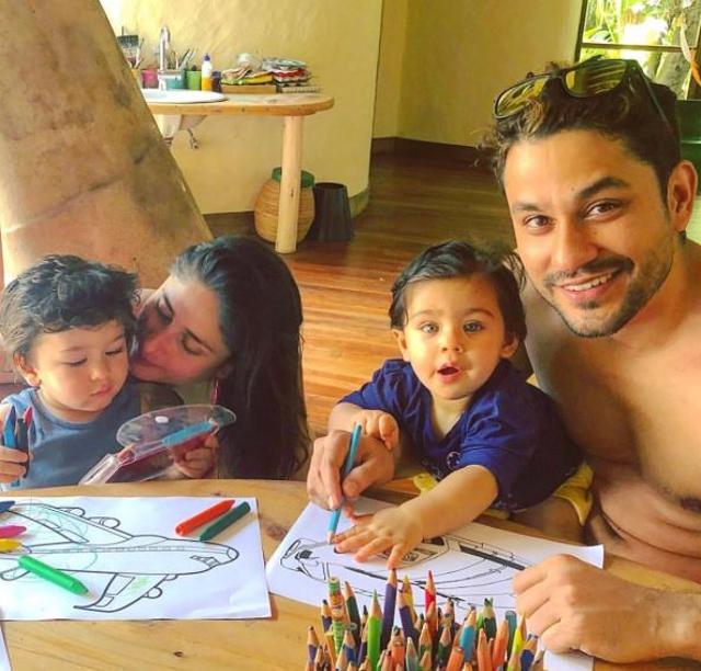 Taimur and Inaaya’s photo together was shared by Kunal Kemmu.