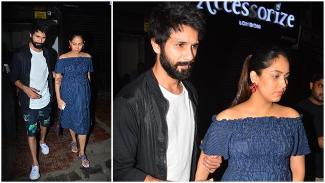 Shahid Kapoor and wife Mira Rajput spotted together at an eatery in Mumbai on Tuesday. (IANS) Shahid Kapoor and wife Mira Rajput spotted together at an eatery in Mumbai on Tuesday. (IANS)