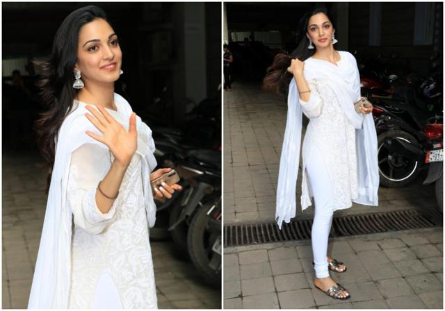 Kiara Advani, the lady in white, in Juhu. Kiara Advani, the lady in white, in Juhu.