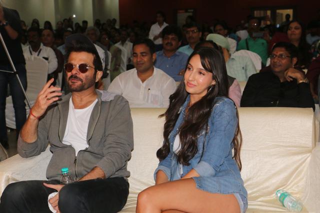 Anil Kapoor and Nora Fatehi spotted NM college festival.