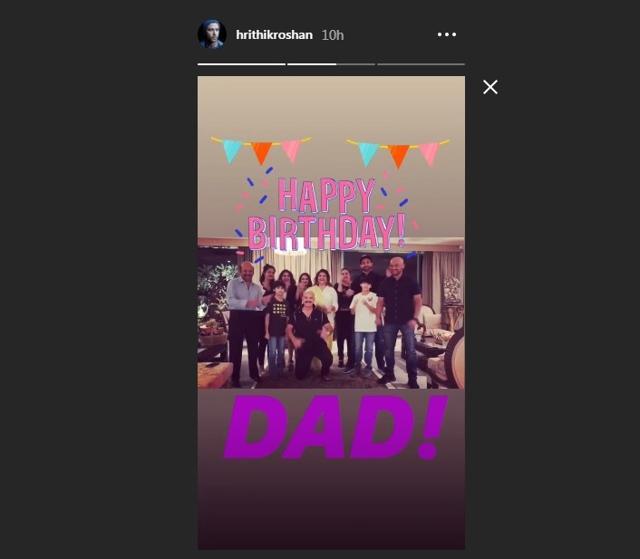 Hrithik Roshan shared a video clip with his family wishing Rakesh Roshan. Hrithik Roshan shared a video clip with his family wishing Rakesh Roshan.