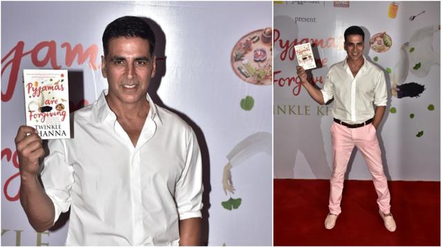 Akshay Kumar at the launch of his wife Twinkle Khanna’s book Pyjamas Are Forgiving. (Viral Bhayani) Akshay Kumar at the launch of his wife Twinkle Khanna’s book Pyjamas Are Forgiving. (Viral Bhayani)