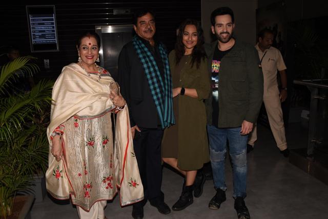 Shatrughan Sinha, wife Poonam, Sonakshi were there to support Luv Sinha.
