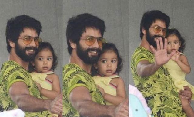 Happy father Shahid Kapoor with his daughter Misha. (Viral Bhayani)