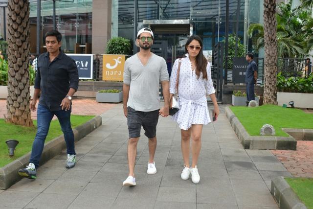 Shahid Kapoor and Mira Rajput seen at a restaurant in Mumbai in July this year. (IANS) Shahid Kapoor and Mira Rajput seen at a restaurant in Mumbai in July this year. (IANS)