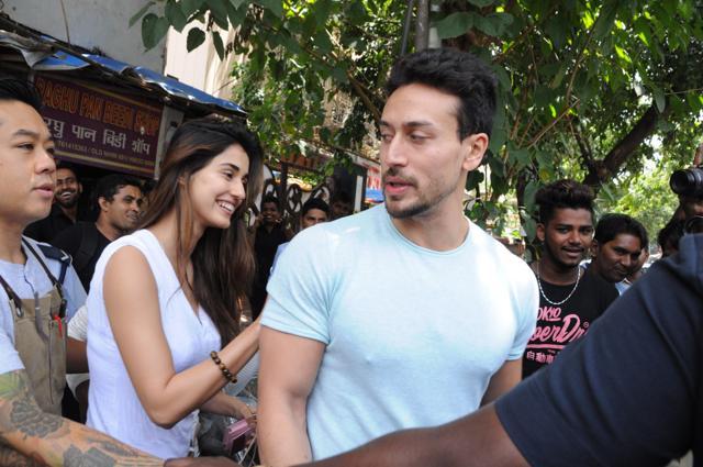 Tiger and Disha snapped at Bastian, Bandra.