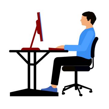 Ensure that your computer screen should be at eye level (Illustration : Sunil Kumar Mallik ) Ensure that your computer screen should be at eye level (Illustration : Sunil Kumar Mallik )
