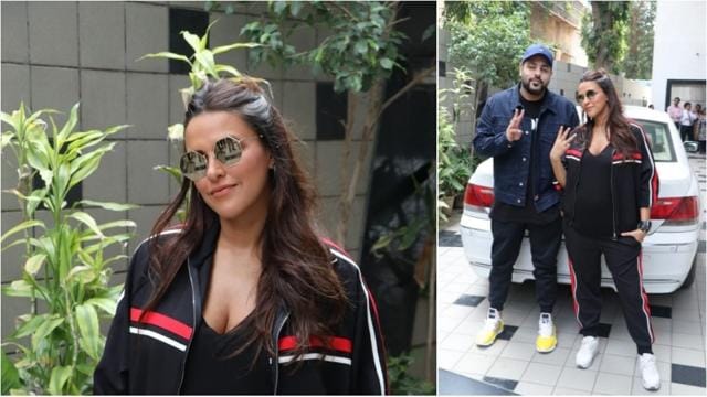 Neha Dhupa with rapper Badshah at the recording session for #NoFilterNeha. (Viral Bhayani) Neha Dhupa with rapper Badshah at the recording session for #NoFilterNeha. (Viral Bhayani)