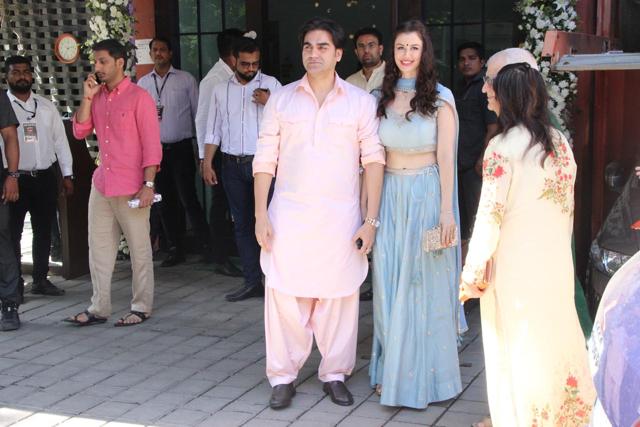 Arbaaz Khan with his girlfriend at Ganesh Chaturthi celebrations. (Viral Bhayani) Arbaaz Khan with his girlfriend at Ganesh Chaturthi celebrations. (Viral Bhayani)