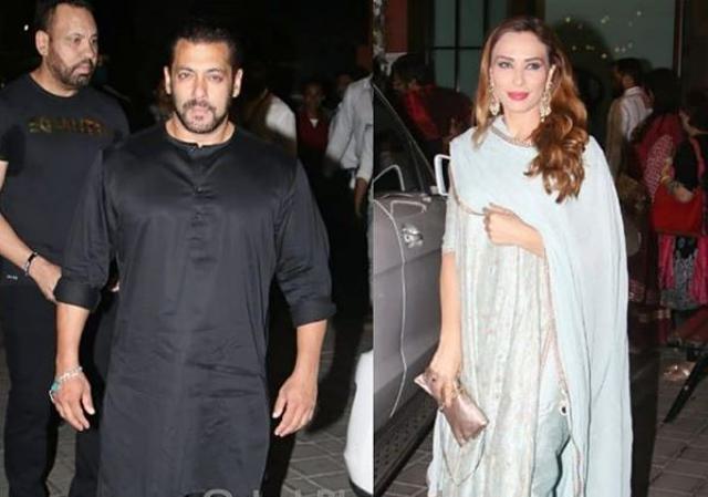 Salman Khan and rumoured girlfriend Iulia Vantur at Arpita’s home. (Viral Bhayani)