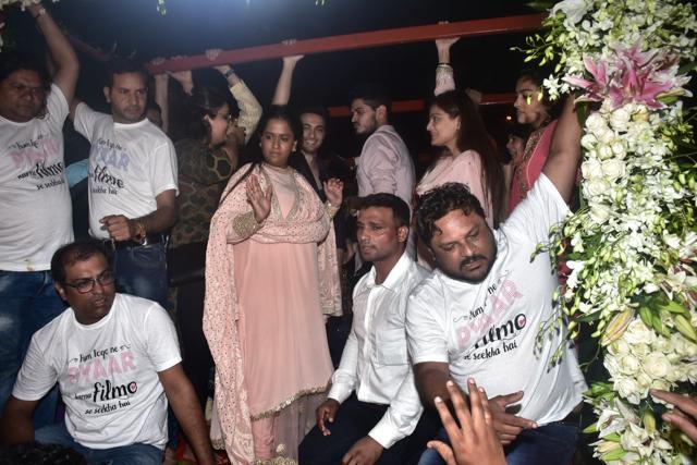 Arpita Khan busy with the visarjan function.