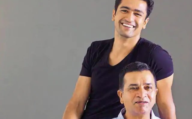 Vicky and his dad, the action director Sham Kaushal. (HT Photo)