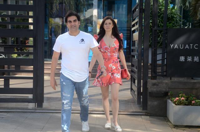 Arbaaz Khan seen with girlfriend Georgia Andriani.
