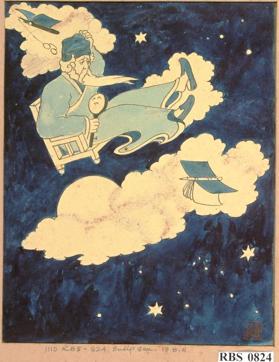 Another work of Gaganendranath Tagore titled Rabindranath on a flight abroad. (Photo courtesy: Victoria Memorial Hall) Another work of Gaganendranath Tagore titled Rabindranath on a flight abroad. (Photo courtesy: Victoria Memorial Hall)