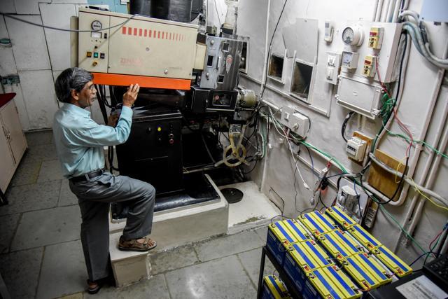Projector room of Kibe Laxmi theatre. (Sanket Wankhade/HT PHOTO)
