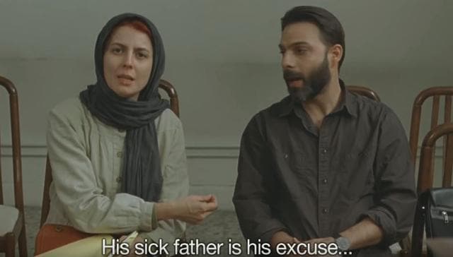 Nader and Simin face the judge (A Separation trailer, YouTube)
