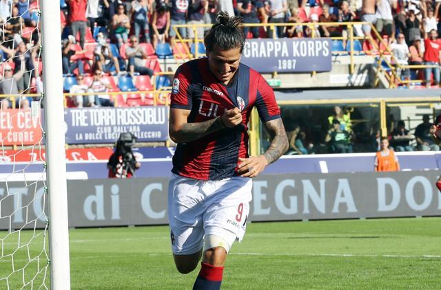 Bologna's Federico Santander celebrates after scoring his side's 2nd goal. (AP) Bologna's Federico Santander celebrates after scoring his side's 2nd goal. (AP)