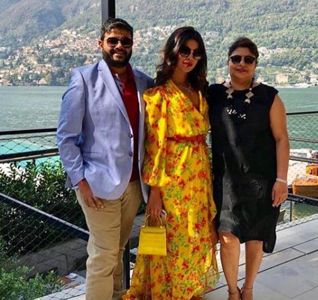 Priyanka Chopra with mom Madhu and brother Siddharth.