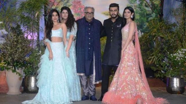 Boney Kapoor with his four children.
