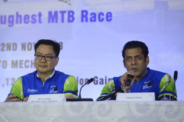 Salman Khan at an event in Delhi.