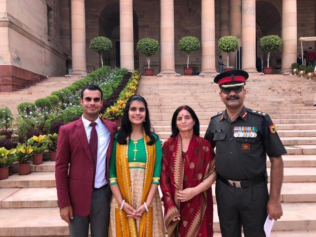 Shubhankar with his family after the award ceremony. (Vandini Sharma) Shubhankar with his family after the award ceremony. (Vandini Sharma)