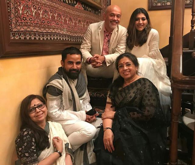 (clockwise from left) Modhurima Sinha, Sabyasachi, Christian Louboutin, Sreenanda Shankar and Tanusree Shankar. (clockwise from left) Modhurima Sinha, Sabyasachi, Christian Louboutin, Sreenanda Shankar and Tanusree Shankar.