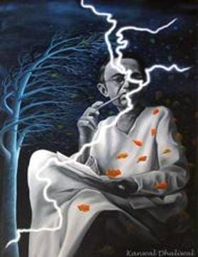 A painting of Saadat Hasan Manto by Kanwal Dhaliwal A painting of Saadat Hasan Manto by Kanwal Dhaliwal