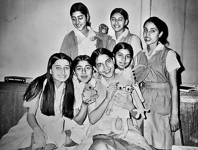 The girl at the centre with a stuffed toy is filmmaker Mira Nair; and on top left is former HSBC Bank (India) chief executive officer Naina Lal Kidwai. (Courtesy:Pratibha Singh) The girl at the centre with a stuffed toy is filmmaker Mira Nair; and on top left is former HSBC Bank (India) chief executive officer Naina Lal Kidwai. (Courtesy:Pratibha Singh)