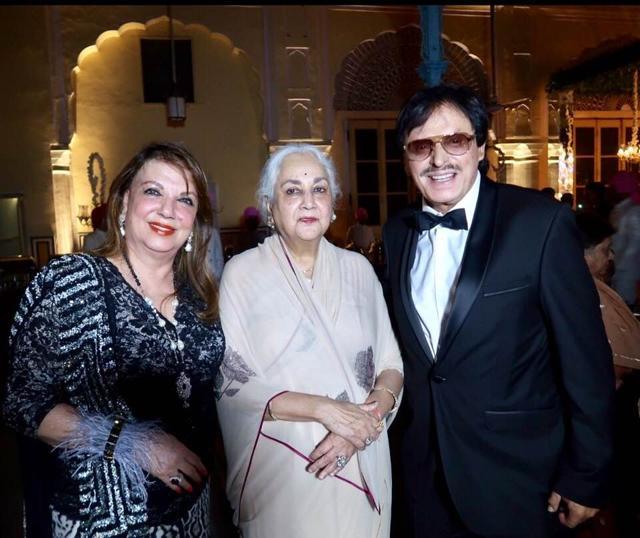 Padmni Devi with Sanjay and Zarine Khan Padmni Devi with Sanjay and Zarine Khan