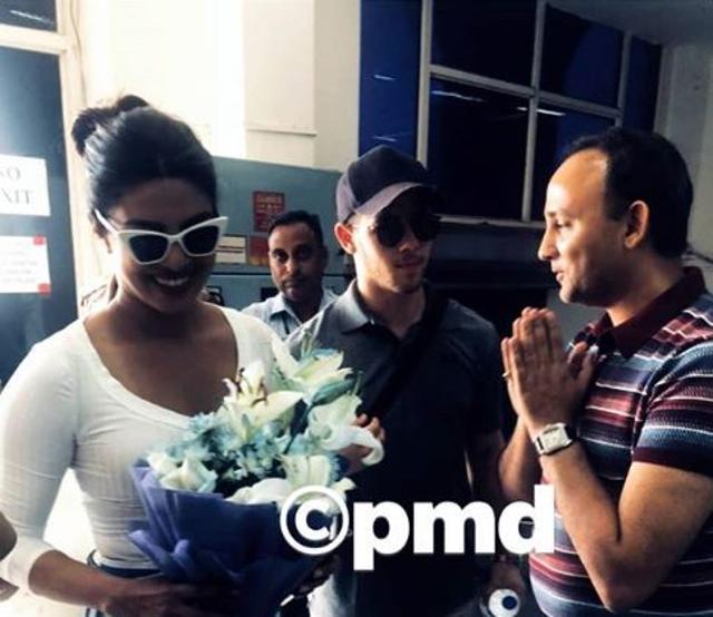 Priyanka Chopra and Nick Jonas received a warm welcome at the Jodhpur airport. (Instagram)