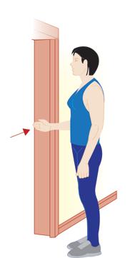 To strengthen rotator cuff muscles, hold this position for five seconds, repeat ten times, twice a day (Illustration: Mitrarun Haldar) To strengthen rotator cuff muscles, hold this position for five seconds, repeat ten times, twice a day (Illustration: Mitrarun Haldar)