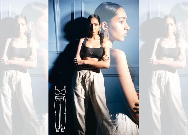 Swimsuit, The Summer House; joggers, 11.11/eleven eleven; jewellery, Mirakin (Hari Nair ) Swimsuit, The Summer House; joggers, 11.11/eleven eleven; jewellery, Mirakin (Hari Nair )