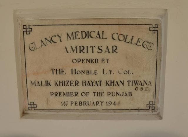 In 1944, the institute was named Glancy Medical College after Sir Bertrand James Glancy, the then governor of Punjab. It got its current name after Partition. (HT Photo) In 1944, the institute was named Glancy Medical College after Sir Bertrand James Glancy, the then governor of Punjab. It got its current name after Partition. (HT Photo)