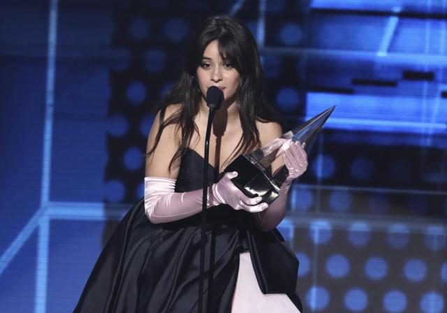 Camila Cabello was very excited to receive her award. (AP) Camila Cabello was very excited to receive her award. (AP)