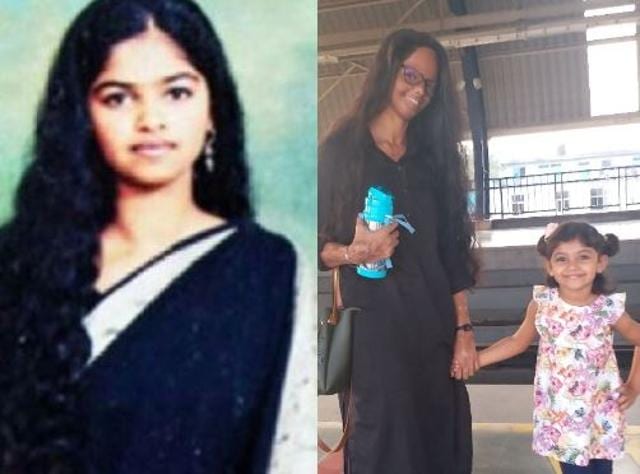 (Left) Laxmi before the acid-attack incident and (left) the survivor with her daughter