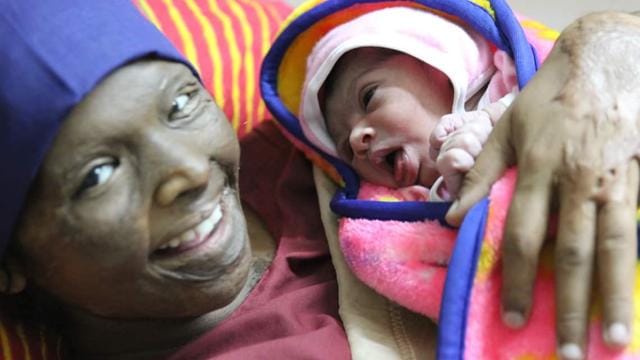 Laxmi with her newborn daughter Pihu. Laxmi with her newborn daughter Pihu.
